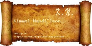 Kimmel Napóleon névjegykártya